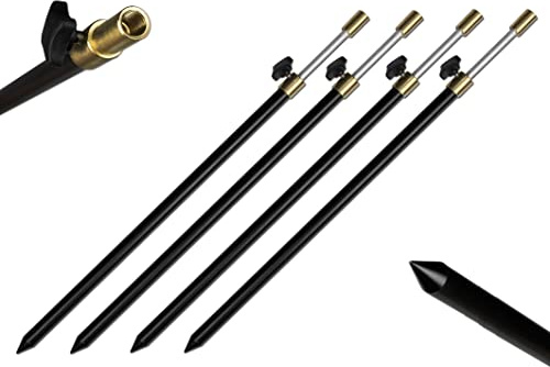 4er Set Rutenhalter Bankstick Alu 30-50cm 12/7mm schwarz
