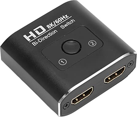 HDMI 8K 60Hz Video Splitter, UHD Dubbelriktad HDMI Switcher för för för för Stick, 48 Gbps High Speed ​​HDMI Hub 1 in 2 Out eller 2 in 1 Out