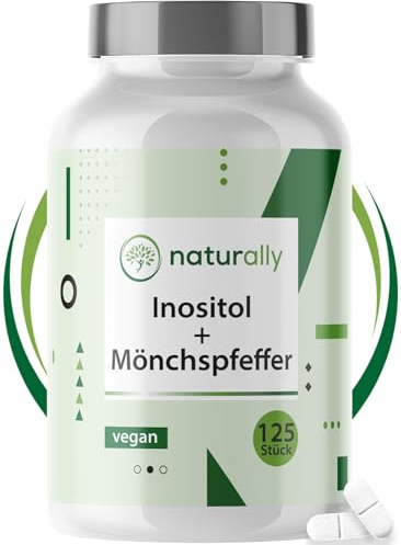 naturally Myo Inositol D-Chiro-Inositol [120 Kapseln] mit Vitamin B6 und Folsäure – Bei Zyklusstörungen, PCO Syndrom – vegan, ohne Zusatzstoffe, Hormon Balance für Frauen, PCOS
