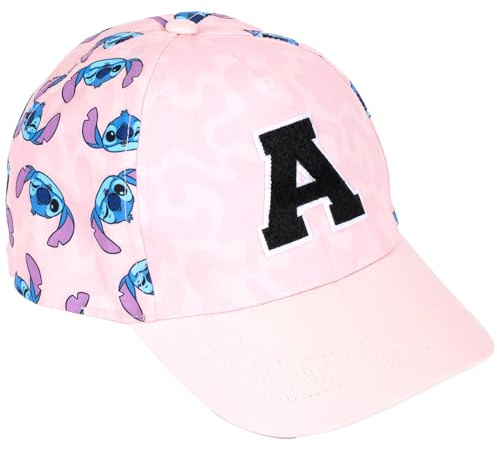 Disney Stitch Personalised Baseball Cap for Girls Embroidered Letter Adjustable Kids Snapback Hat 100% UV Protection Summer Holiday Cap Pink