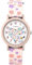 Timex Peanuts Floral Armbanduhr, Unisex, 34 mm, rosa Stoffarmband, weißes Zifferblatt, rosa Gehäuse TW2W33400