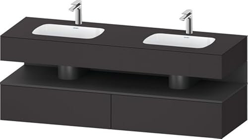 Duravit Qatego lavabo encastré avec meuble sous-lavabo en console, 1600x550x600mm, niche graphite mat, lavabo double, QA4797049800010, Couleur: Graphite