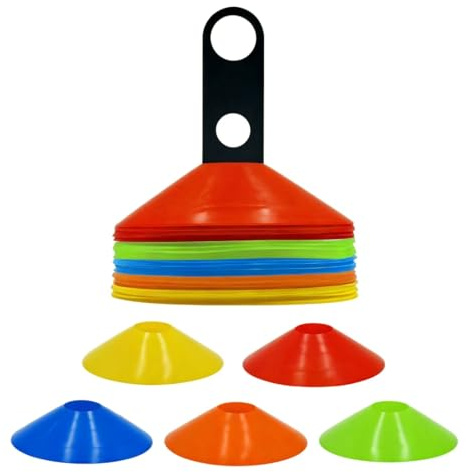 YIJUNSTORE Trainingskegel, Trainingsabzeichen mit Verriegelungsband, runder Kegel für Fußballtraining und Feldmarkierung (5 Farben)