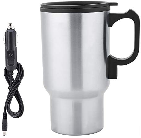 Hervidor de agua eléctrico para coche, calentador de agua de 12 V, taza de viaje para coche, taza eléctrica de 12 V, hervidor eléctrico de acero inoxidable, calentador de té eléctrico para camping,