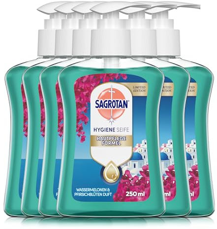 Sagrotan Handseife Floral Coast Limited Edition – Feuchtigkeitsspendend – 6 x 250 ml Handseife