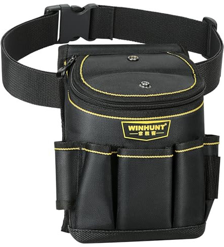 WINHUNT Borsa porta attrezzi con cintura regolabile, 17x23x11 cm, 15 tasche, falegnami, giardiniere, elettricisti