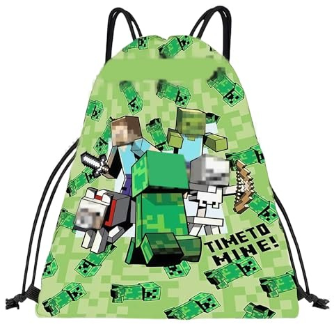 MUNSKT - Borsa con cordino da sport, borsa per piscina, per bambini, impermeabile, pieghevole, zaino con cordino per bambini, sport, zaino sportivo, verde, M