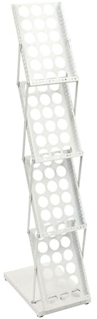 Wulimasun Présentoir Pliable à 4 étages,Présentoir à Brochures Pliable Portable A4/Support de Littérature/ Porte-Catalogue,Pour Bureau, Bibliothèque, Salon (Blanc)