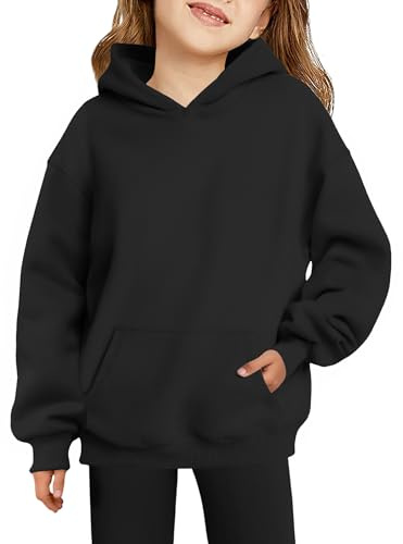 Arshiner Fille Sweats à Capuche en Polaire Enfant Pull Douce Confortable Chaude Hiver avec Poche Hoodie pour Filles 12-13 Ans