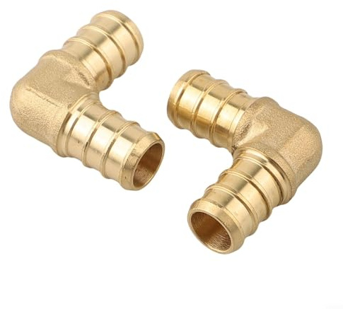 Raccordi a crimpare in ottone PEX, gomito a 90 gradi per tubi PEX A/B/C, 3/4, confezione da 10, certificati NSF 61 per impianti idraulici di acqua potabile (3/4 pollici)