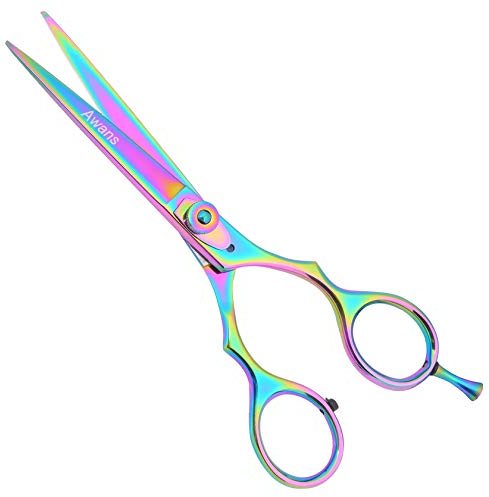 Forbici professionali da parrucchiere/barbiere in titanio, anche per barba, baffi, barba corta, da 11,4, 12,7, 14, 15,2 e 16,5 cm