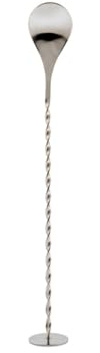 Koala Spain Cucharilla Larga Cocktail de Acero Inoxidable Trenzada con Machacador