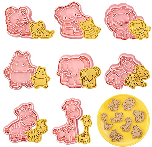 Formine per Biscotti per Animali, 8 Pezzi Stampi Biscotti Animale, stampi biscotti bambini, Stampi 3D Biscotti, Stampo per Biscotti Animali, Formine Biscotti Animali per Decorare Biscotto Dolci Torta