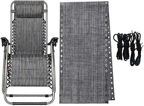 Ersatzbezug für Transat-Liegestuhl - Stoff Liegestuhl Aussen Zero Gravity Chair - 160 * 43CM Grau