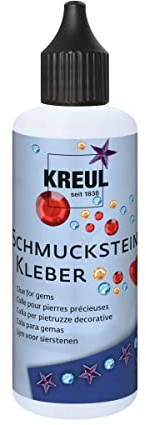 KREUL 49603 - Pegamento para piedras de joyería, 80 ml, lavable hasta 30 °C, seca transparente, sin disolventes, a base de agua, para fijar piedras preciosas