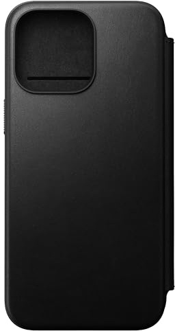 Nomad Moderne Lederhülle für iPhone 15 Pro Max Hülle Kompatibel mit MagSafe & Wireless Charging Leder Wallet Case 3 Kartenfächer 360° Schutzhülle Bumper - Schwarz