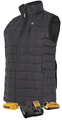 DEWALT womens Dewalt Lightweight Puffer Heated Vest, Black, M