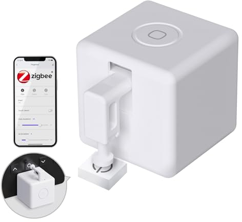 MOES Fingerbot Plus ZigBee Smart Switch Button Pusher, Mise à Niveau avec Contrôle Tactile, Compatible avec Smart Life App et MOES ZigBee Hub, Alexa, Google Home, Timer Control, IFTTT