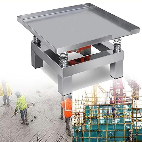 DDZJTPP Petite Table Vibrante en Béton,Machine Vibrante De Vibrateur à Plaque Plate en Béton 3000 TR/Min,Plate-Forme De Vibration De Bloc D'essai De Banc Mini Vibra en Acier Inoxydable,35 * 35 * 22cm