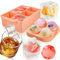 Super Large Ice Cube Moulds, Big Round Ice Ball Maker Giant 6.5cm + Extra Large Ice Cubes Tray Square 5cm, 2 Pack Silicone Ice Bins Drinks Whisky Cocktail Cool for Longer Easy Release,Clear Lids