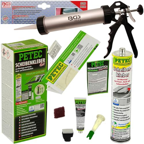 BandelOne enthält PETEC Scheibenkleber-Set 310ml Kartuschen-Presse Pistole Spritze Frontscheibe