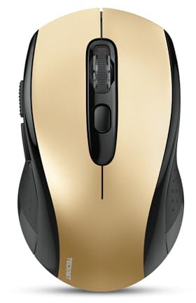 TECKNET Bluetooth Mouse, Multi-Device Wireless Mouse Bluetooth 5.0/3.0 and 2.4GHz Two Connection Options Mouse 6 Adjustable DPI Levels 18 Months Long Battery Life Cordless USB Mouse for Laptop PC