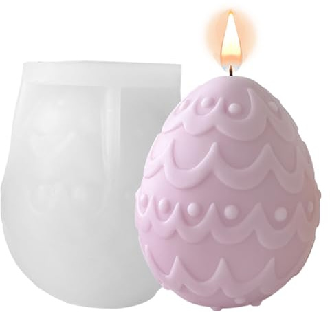Moldes de silicona de Pascua Velas Huevo de Pascua Moldes de fundición de velas de silicona para velas de Pascua (A)