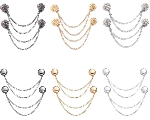 VYNFLICK Magnetic Clothing Clips: 12 Pcs Multi-Function Magnetic Shirt Clips with Chain for Women Clothes Sleeves Pants Hijabs Hats Scarfs