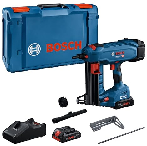 Bosch Professional 18V Clavadora Hormigón GNB 18V-40 (2x baterías ProCORE 4.0Ah, cargador GAL 18V-40, pasador, gancho, punta estándar, imán, XL-BOXX)