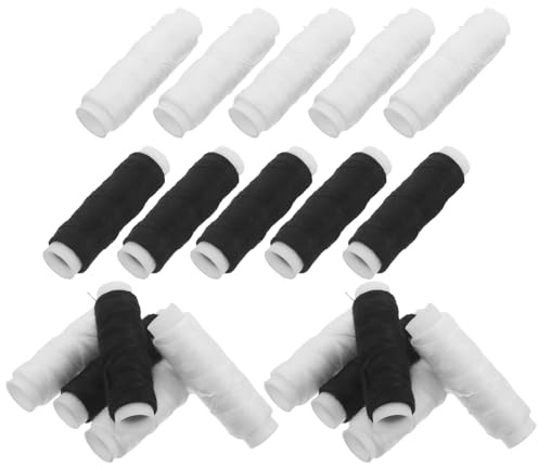 FOMIYES Juego de Hilos de Coser para Máquina y Mano 20 Bobinas de Poliéster 50 M Negro y Color Claro Hilo Fuerte para Jeans y Manualidades Kit de Costura Hogar y Bordado