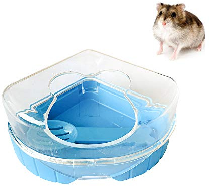 PINVNBY Hamster Bathroom Gerbil Plastic Sand Dry Bath Container Small Animal Sauna Toilet Sandbox with Scoop for Hamster Gerbil Rat Mice and Small Animal