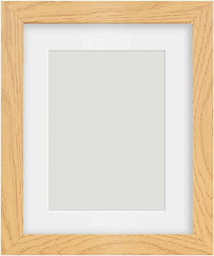 Alison Kingsgate 10X8 OAK Picture Frame with Mount for 8X6 Photos | Engineered Wood with Precision-Cut Cardboard Mount - Ideal for Posters, Documents, Artwork, Certificates & Home Decor