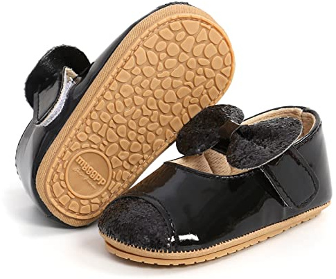 RVROVIC Baby Girl Moccasins Infant Princess Sparkly Premium Lightweight Soft Sole Prewalker Toddler Girls Shoes(6-12 Months Infant,3-Black)