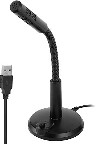 Natudeco Microfono USB, microfono cablato con cancellazione del rumore Microfono a condensatore regolabile Microfono da tavolo multiuso per reti Chat Canto Giochi