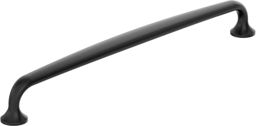 Amerock Renown 7-9/16 inch (192mm) Center-to-Center Matte Black Cabinet Pull, BP36986FB