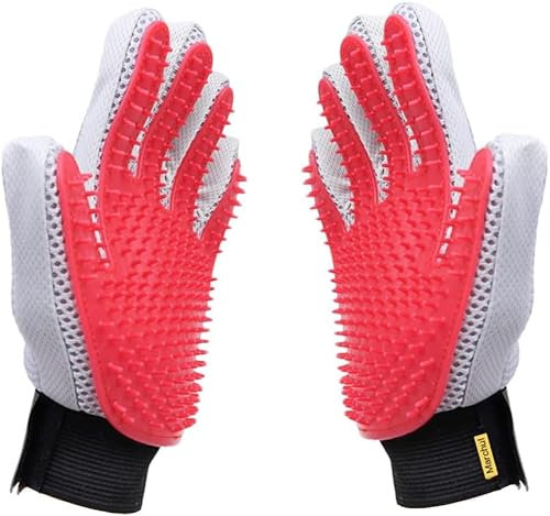 Marchul Fellpflege-Handschuh, Hundepflegebürstenhandschuh mit 260 Spitzen, Katzen Massagehandschuh für langes/kurzes Haar, effizienter Tierhaarentferner Handschuh für Katze, Hund, Pferd (1 Paar)