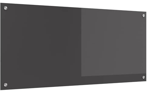vidaXL Küchenrückwand Dunkelgrau 110 x 50 cm Gehärtetes Glas, Moderne Küchenrückwand, langlebiger hitzebeständiger Glas-Schutz, schlankes Upgrade für den Kochbereich, minimalistisches Schutzpanel