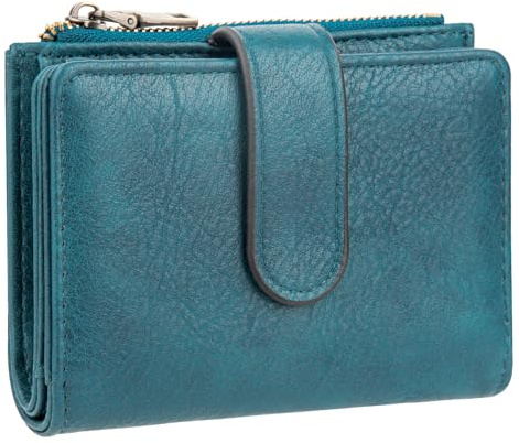 ONEKERUN Ladies Purse RFID Blocking Womens Wallets Short Purses Medium Women's Wallet Bifold Large Capacity Purses for Women Soft Leather with Multiple Card Slots & Zip Coin Pocket & ID Window