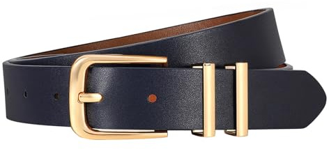 WERFORU Ceinture Femme Cuir Ceinture en Cuir Élégant pour Femme avec Boucle Dorée pour Jeans,Robes,Pantalons