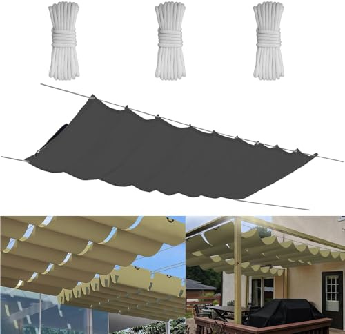Einziehbare Welle Sonnensegel 2x5M, Verstellbar Aufrollbar Sonnenschutz Mit ösen, Spannmarkise Beschattung, Markise Wasserdicht Verstellbar Markisenstoff Für Terrassenüberdachung - Dark Graphit