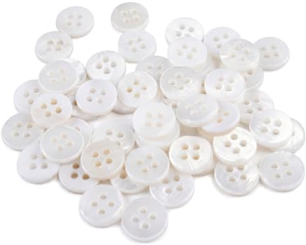 LuminaryLair 50 Piezas Botón de Camisa de Concha Natural