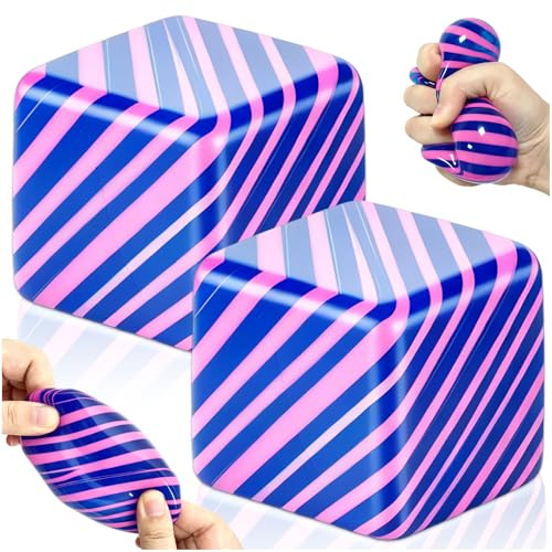 2 Pezzi Squishy Nice Cube Viola, Antistress Squishy a Forma Di Cubo, Fidget Cube Slow Rising, Palline Antistress Silenziose Per Bambini e Adulti, Mochi Squishy Durevole, Taba Squishy Sicuro