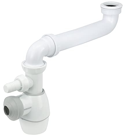 Wirquin 30720242 Siphon lavabo solution universelle gain de place, blanc