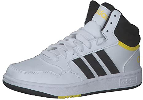 adidas Hoops 3.0 K Shoes-Mid (Non-Football), FTWR White Core Black Beam Yellow, 29 EU