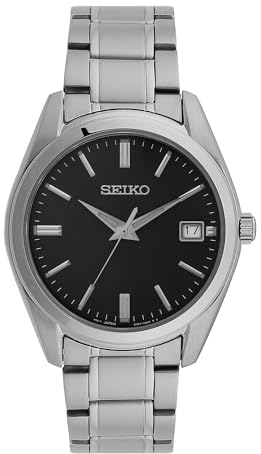 Seiko Herren Analog Quarz Uhr mit Edelstahl Armband SUR527P1