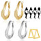 wohn&lebe 2 Paare Lymphdrainage Magnet Ohrringe Damen Lymphatische Mode Oval Schlankheits Hoop Abnehmen AktivitäT Akupunktur Schmuck FüR Damen