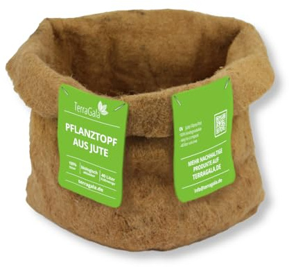 TerraGala Lot de 2 pots de fleurs en toile de jute - 40 l