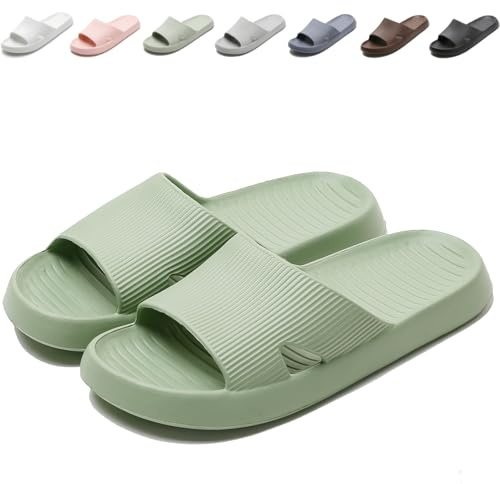Anmerl Claquettes de Douche Antidérapantes Homme et Femme, Chaussons de Maison en EVA Souple, Sandales de Bain à Séchage Rapide pour Piscine, Spa et Plage