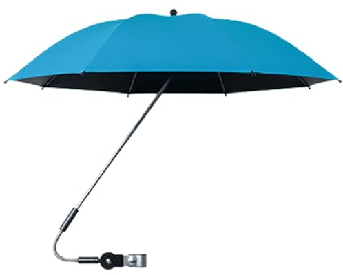 Sombrilla para cochecito de bebé, sombrilla extragrande con protección UV para cochecito con abrazadera, toldo impermeable ajustable de 360 grados para protección solar, paraguas ajustable para