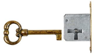 Holzando Möbelschloss Einsteckschloss mit Schlüssel 001200-3015 Links - Dornmaß 20mm - Halmlänge 42mm